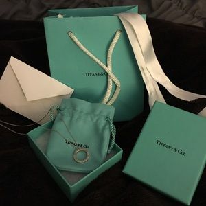 Authentic Tiffany and co circle pendant necklace